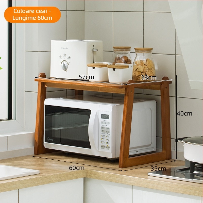 Raft de depozitare pentru blat, dreptunghiular, multifuncțional, material: Nanzhu, stil modern minimalist