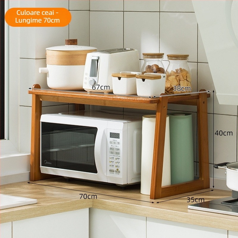 Raft de depozitare pentru blat, dreptunghiular, multifuncțional, material: Nanzhu, stil modern minimalist