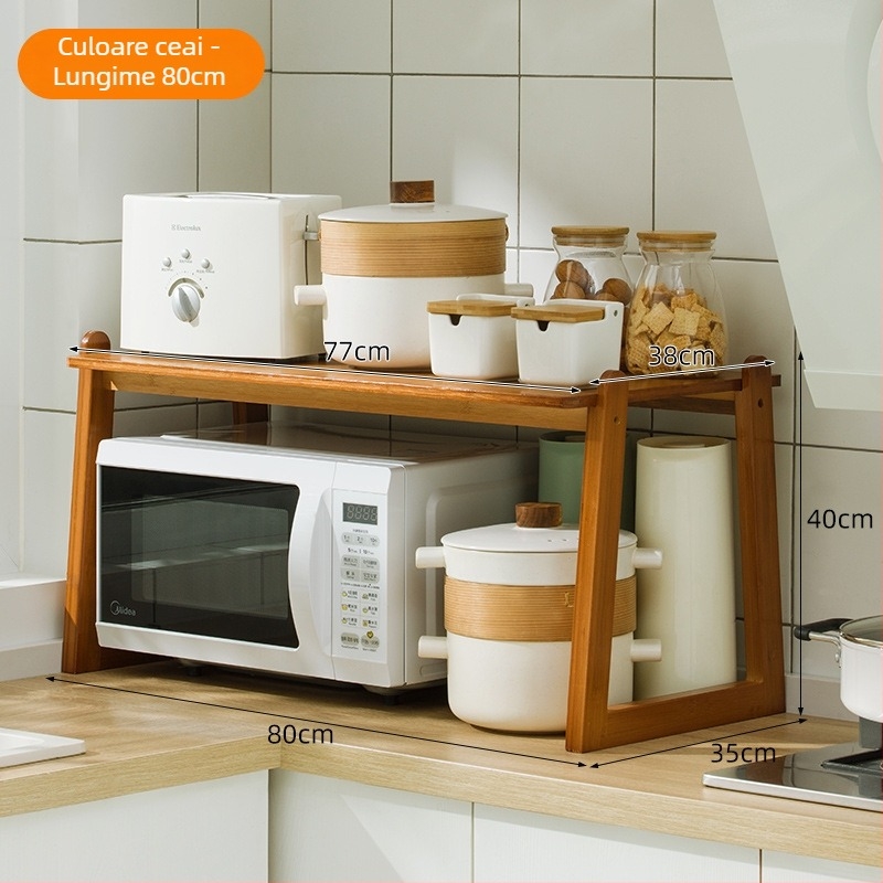 Raft de depozitare pentru blat, dreptunghiular, multifuncțional, material: Nanzhu, stil modern minimalist