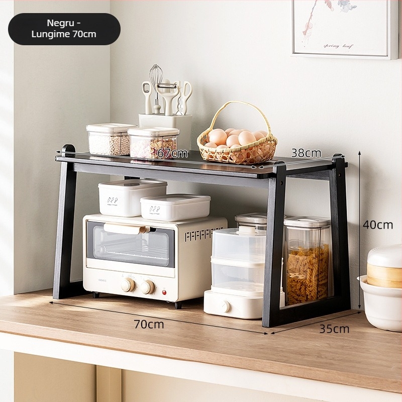 Raft de depozitare pentru blat, dreptunghiular, multifuncțional, material: Nanzhu, stil modern minimalist