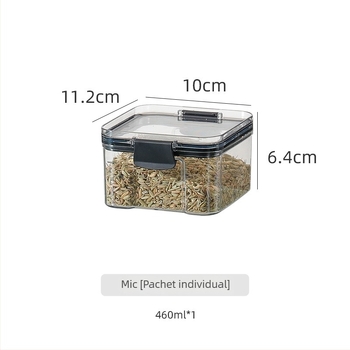 Recipient pentru cereale, pătrat, 800-1000 ml, PP+PET, brand More beautiful house, 1 nivel