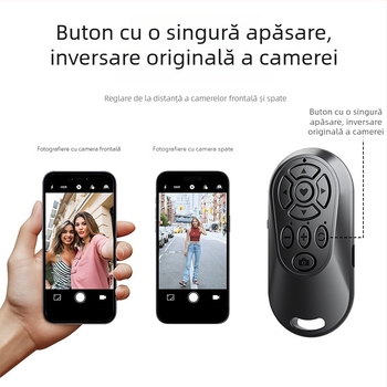 Dispozitiv selfie Bluetooth, cu zoom, reîncărcabil pentru telefoane mobile, telecomandă pentru fotografii, streaming live, vizionarea videoclipurilor și derularea paginilor.