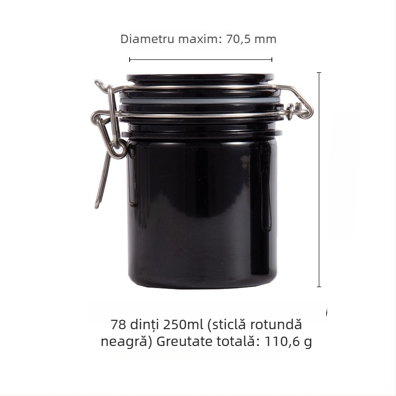 Borcan rot din PET sigilat pentru sare de baie cu capac; procesare personalizabilă; imprimare logo