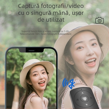 Telecomandă Bluetooth reîncărcabilă pentru smartphone, dispozitiv selfie multifuncțional pentru fotografii și transmisii live (Bluetooth 4.0, ABS, Greutate 0.2, Brand: Yitengwei)