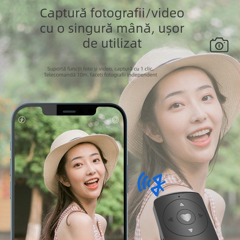 Telecomandă Bluetooth reîncărcabilă pentru smartphone, dispozitiv selfie multifuncțional pentru fotografii și transmisii live (Bluetooth 4.0, ABS, Greutate 0.2, Brand: Yitengwei)