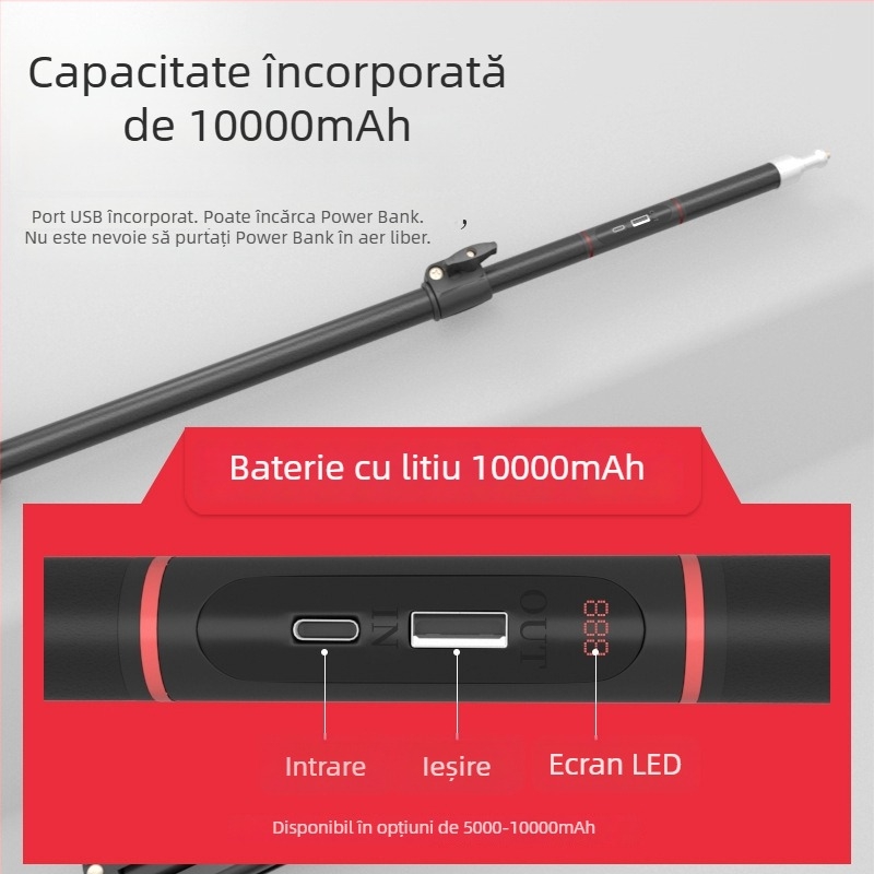 Suport pentru power bank și telefon mobil, reîncărcabil, trepied metal universal cu orificiu filetat 1/4, compatibil cu mai multe suprafețe
