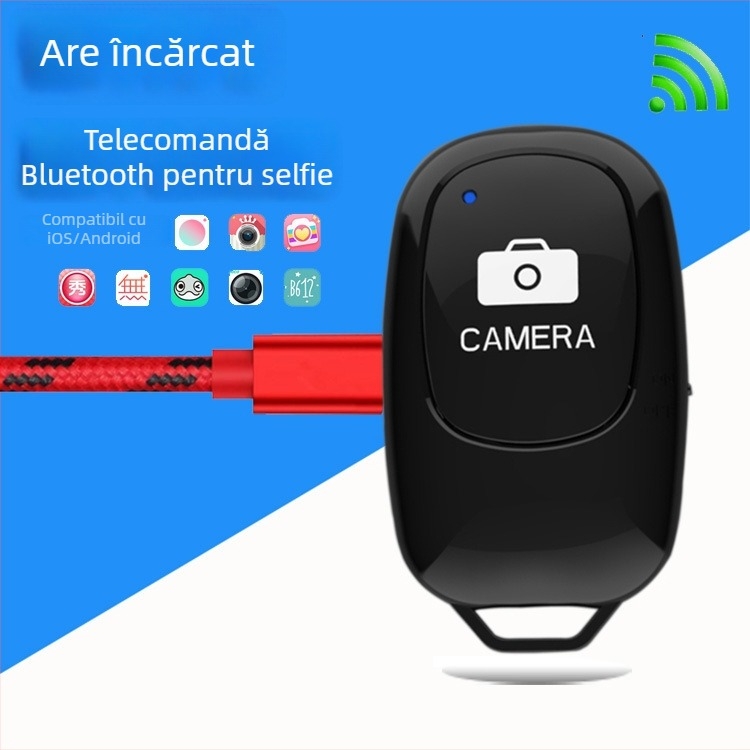 ABshutter3 Monopod selfie reîncărcabil Bluetooth cu telecomandă wireless pentru streaming live – corp ABS, Bluetooth 5.0, aproximativ 10 g