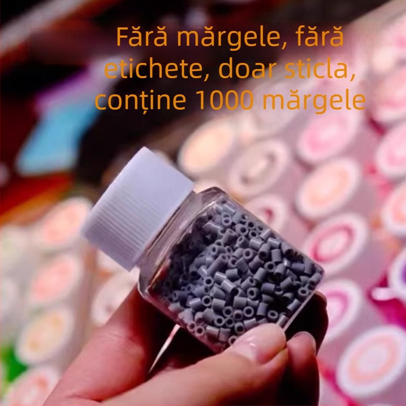 Sticlă de depozitare pentru mărgele, PET/PP, capac filet, perete 1 mm, personalizare disponibilă, imprimare logo posibilă