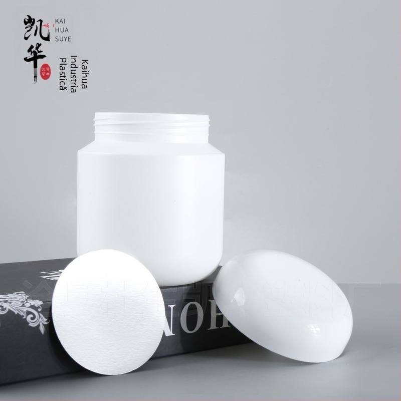 Container pentru pudră de proteine – borcan HDPE cu capac, capacitate 500 g, ambalare personalizabilă