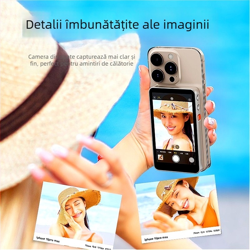Adaptor selfie cu ecran împărțit pentru telefonul mobil, compatibil cu camera din spate iPhone și display MagSafe, X40 model, Bluetooth 4.0, Plastic, 100 g
