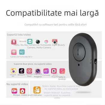 Telecomandă selfie pentru smartphone S58, Bluetooth 4.0, corp ABS, 0,015 kg