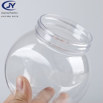 Borcan PET cu capac din plastic, transparent, gură largă, capacitate 400 ml