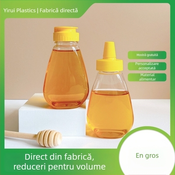 Sticlă de miere cu formă de ventil pentru stoarcere, valvă din silicon, PET plastic, model GF064, Yi Rui