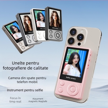 Proiector pentru ecranul telefonului destinat selfie-urilor — oglindire a ecranului, Bluetooth, stabilizare a imaginii, corp din aliaj, personalizare