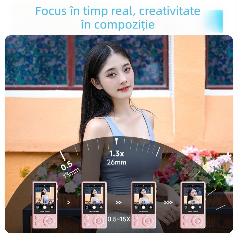 Proiector pentru ecranul telefonului destinat selfie-urilor — oglindire a ecranului, Bluetooth, stabilizare a imaginii, corp din aliaj, personalizare