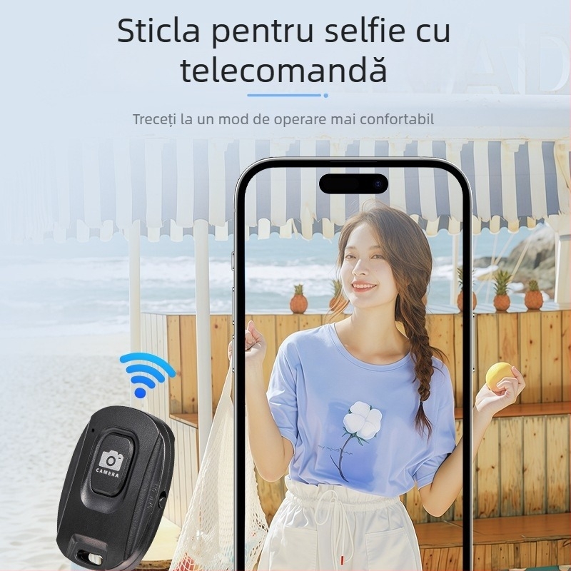 Selfie stick Bluetooth, Bluetooth 4.0, corp ABS, greutate 23 g