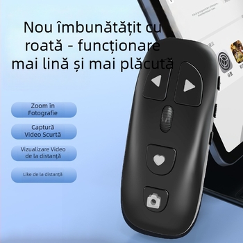 Telecomandă Bluetooth pentru telefoane mobile cu fotografiere, zoom, comutare lentile, derulare pagini și control muzică (KR-06, Bluetooth 5.3, ABS, 24 g)