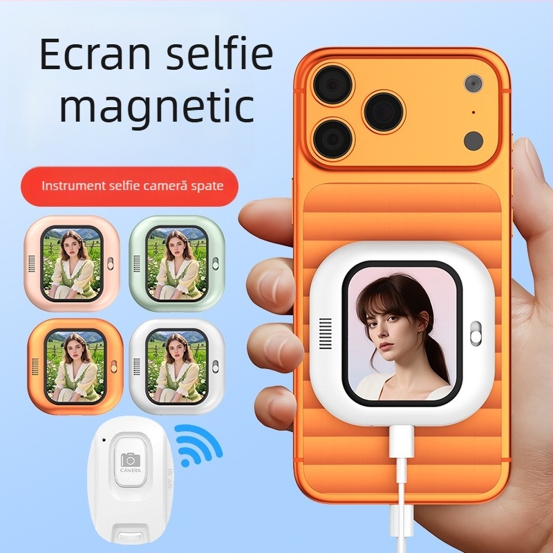 Dispozitiv de oglindire a ecranului pentru selfie, X3, cu afișaj magnetic pe camera din spate – dispozitiv compact pentru selfie-uri de grup