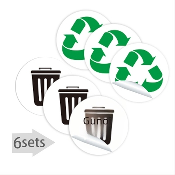 Etichetă de indicare pentru clasificarea gunoiului – etichete reciclabile și nereciclabile, PVC impermeabil, personalizabil, model 4-21, brand Nothing