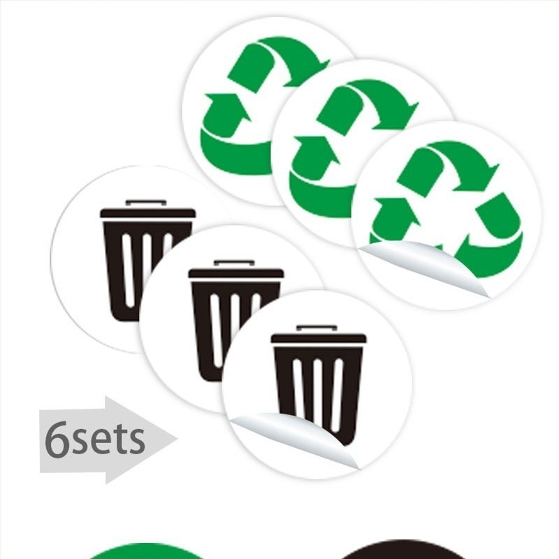 Etichetă de indicare pentru clasificarea gunoiului – etichete reciclabile și nereciclabile, PVC impermeabil, personalizabil, model 4-21, brand Nothing