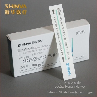 Carte indicator pentru sterilizarea prin abur sub presiune — Polimer, de unică folosință, 200 buc./cutie, Brand: Shandong Xinhua
