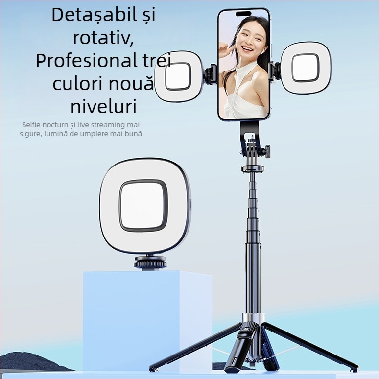 P135 Suport magnetic pentru telefon, universal, pentru streaming live, stabilizare anti-tremur, stativ de podea retractabil, suport selfie Bluetooth