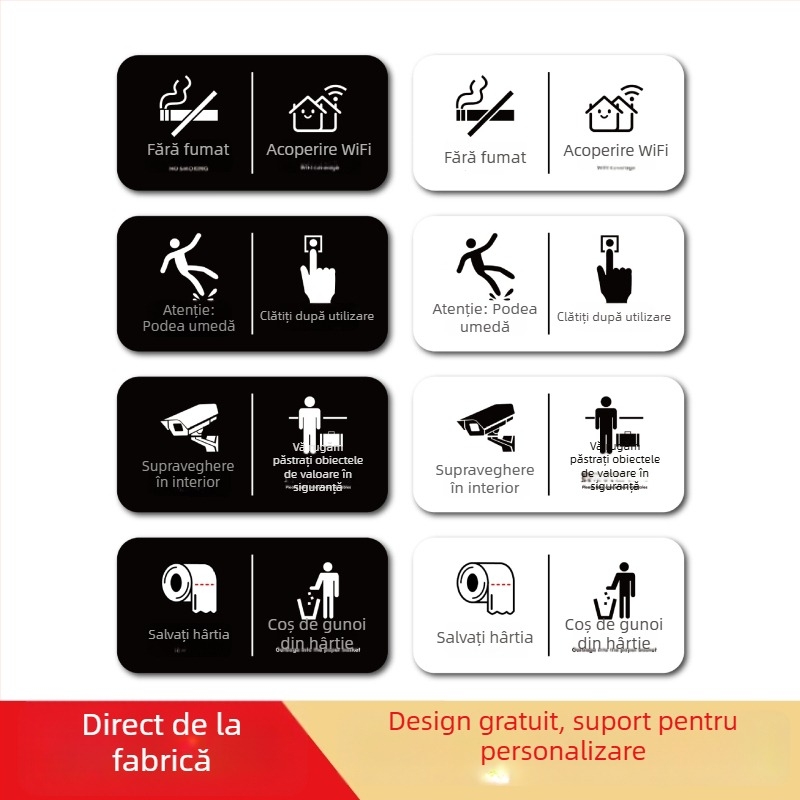 Youpu semn acrilic pentru hotel cu imprimare UV pentru spații publice – Interzis fumatul