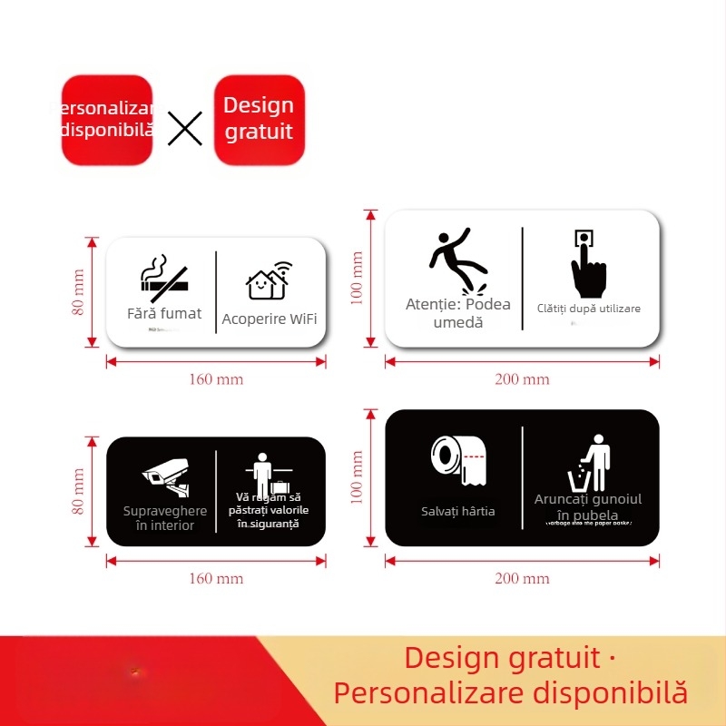 Youpu semn acrilic pentru hotel cu imprimare UV pentru spații publice – Interzis fumatul