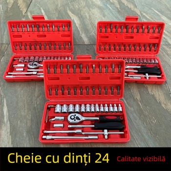 Set chei clichet, 48 de piese, set de capete hexagonale, oțel, cutie din plastic, model WE2