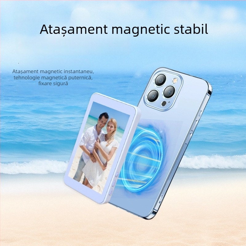 Proiector selfie pentru telefon mobil, wireless cu sunet și afișaj de înaltă definiție (Model: A doua generație; Bluetooth 4.0; Material: Plastic; Greutate: 156 g)