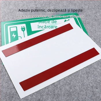 Semn zonă încărcare mașini electrice – PVC imprimat UV, pentru parcare subterană, siguranță și semnalizare parcare