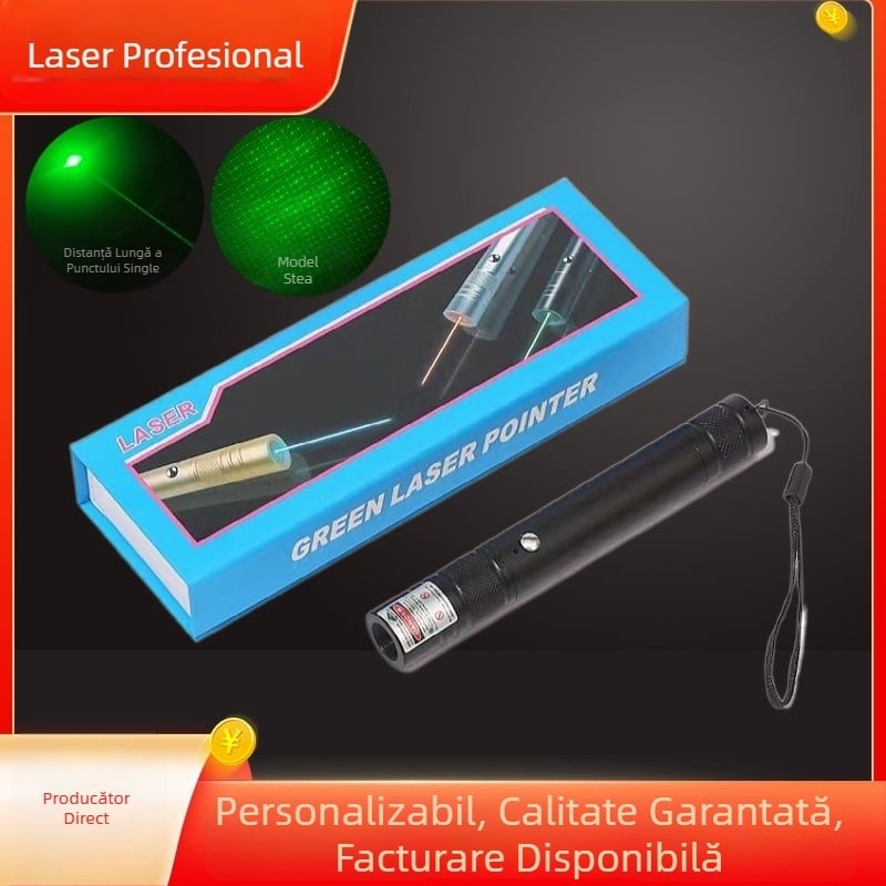 Indicator laser USB reîncărcabil, corp metalic, laser cu punct unic și indicator digital