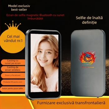 Display selfie magnetic fără fir pentru telefon, cu telecomandă și ecran de proiecție cu zoom audio — Model Beauty 7, Bluetooth 4.0, Plastic, 100 g