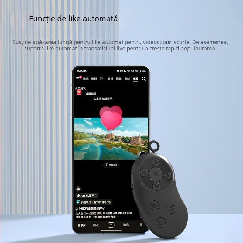 Telecomandă Bluetooth în formă de mango-mazăre, Bluetooth 4.0, material ABS, 20 g, model D.y