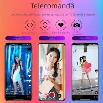 Telecomandă Bluetooth pentru Cameră, selfie-stick wireless cu carcasă din plastic, Bluetooth 4.0, suport universal pentru telefon