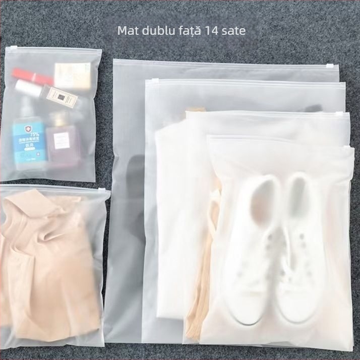 Sac cu fermoar pentru haine de primăvară, EVA/PE, finisaj mat, ambalaj transparent, cu logo imprimat