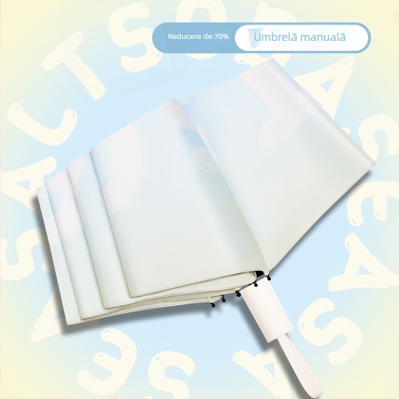 Ombrelă automată pliabilă pentru soare și ploaie, protecție UV UPF>50, acoperire din vinil, 8 nervuri din oțel, deschidere/închidere automată