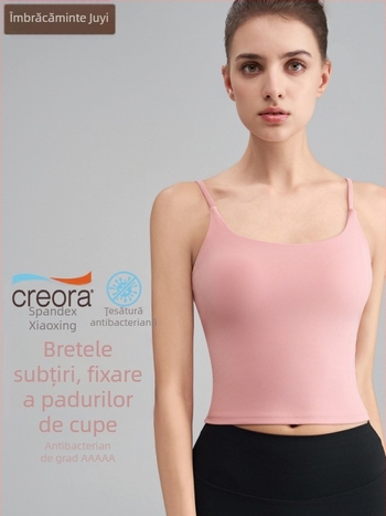 OTSA Sutien sport integrat pentru Pilates/Yoga – 2024, Quick-Dry Nylon-Spandex, 80% Nylon / 20% Spandex, lungime medie, cu pernă la bust