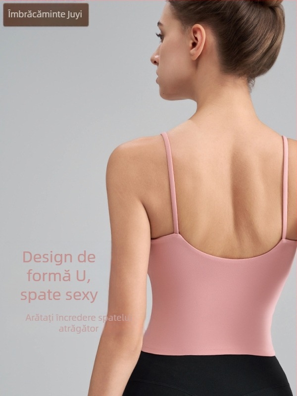 OTSA Sutien sport integrat pentru Pilates/Yoga – 2024, Quick-Dry Nylon-Spandex, 80% Nylon / 20% Spandex, lungime medie, cu pernă la bust