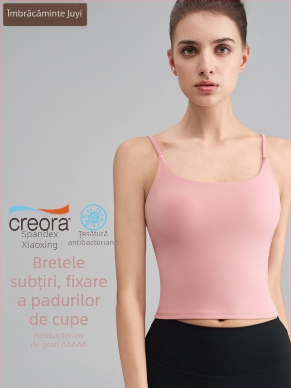 OTSA Sutien sport integrat pentru Pilates/Yoga – 2024, Quick-Dry Nylon-Spandex, 80% Nylon / 20% Spandex, lungime medie, cu pernă la bust