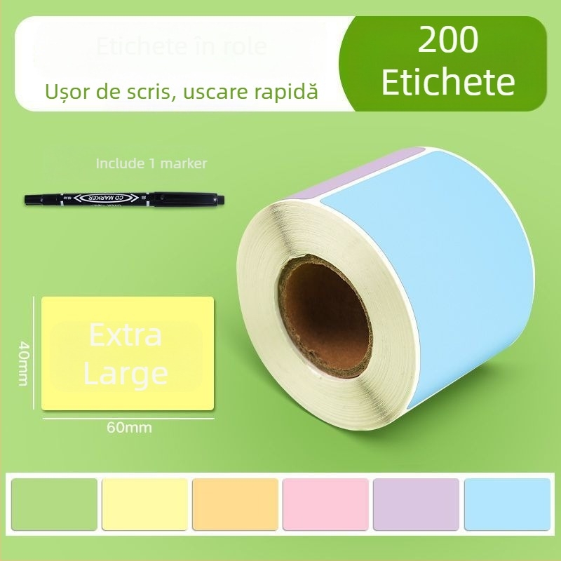 Foițe autocolante din hârtie cu suprafață goală pentru scriere; note detașabile autocolante; potrivite pentru scriere de mână
