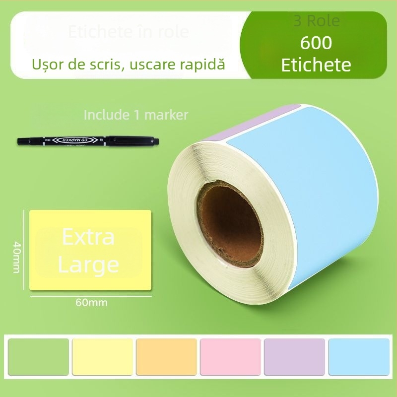 Foițe autocolante din hârtie cu suprafață goală pentru scriere; note detașabile autocolante; potrivite pentru scriere de mână