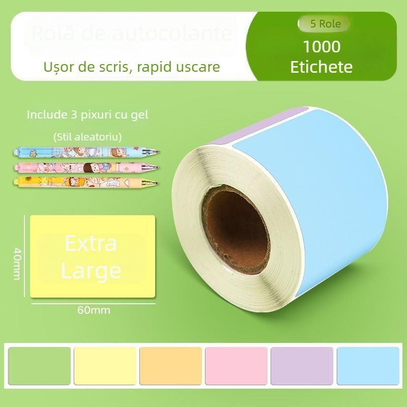 Foițe autocolante din hârtie cu suprafață goală pentru scriere; note detașabile autocolante; potrivite pentru scriere de mână