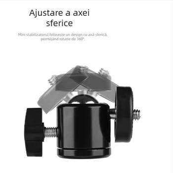 Gimbal PTZ metal pentru telefon, rotire 360° orizontală și verticală, limită de rotație 360°, greutate 85 g