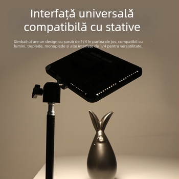 Gimbal PTZ metal pentru telefon, rotire 360° orizontală și verticală, limită de rotație 360°, greutate 85 g