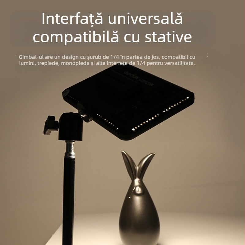 Gimbal PTZ metal pentru telefon, rotire 360° orizontală și verticală, limită de rotație 360°, greutate 85 g