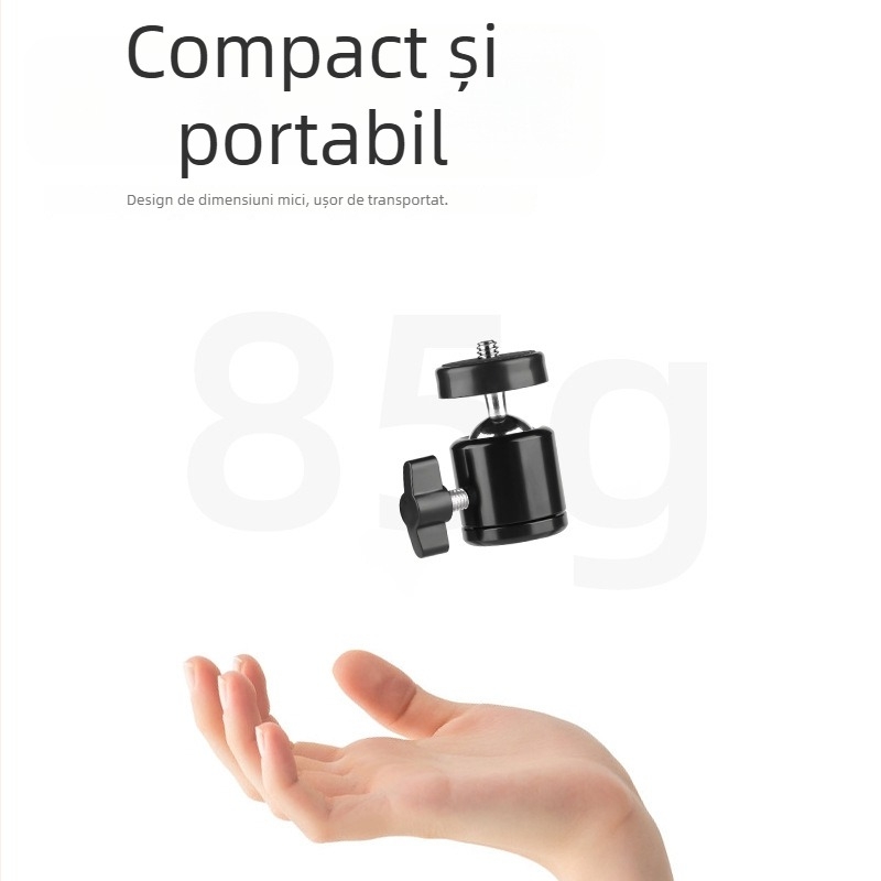Gimbal PTZ metal pentru telefon, rotire 360° orizontală și verticală, limită de rotație 360°, greutate 85 g