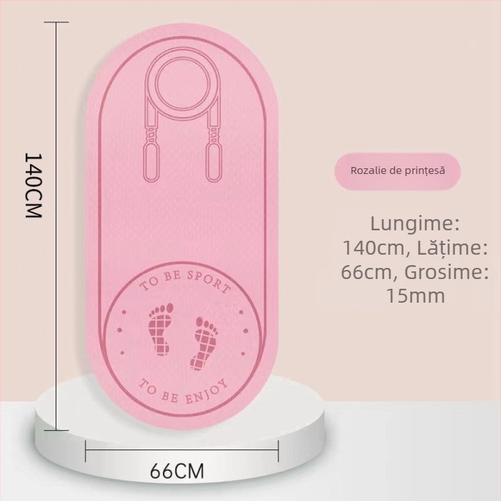 Covoraș pentru sărituri cu coarda, izolare fonică și suprafață antiderapantă, covoraș de yoga din TPE, greutate 500–700 g, grosime 8/10/15 mm