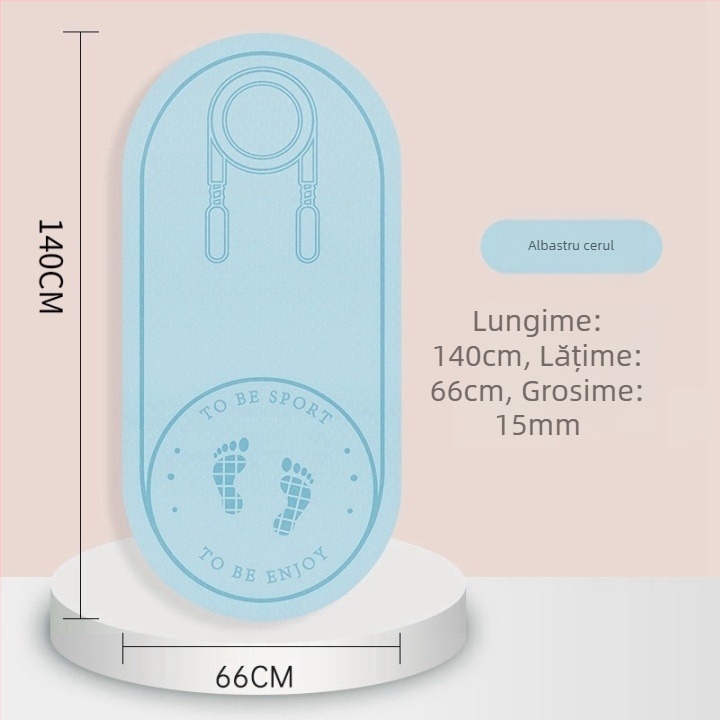 Covoraș pentru sărituri cu coarda, izolare fonică și suprafață antiderapantă, covoraș de yoga din TPE, greutate 500–700 g, grosime 8/10/15 mm