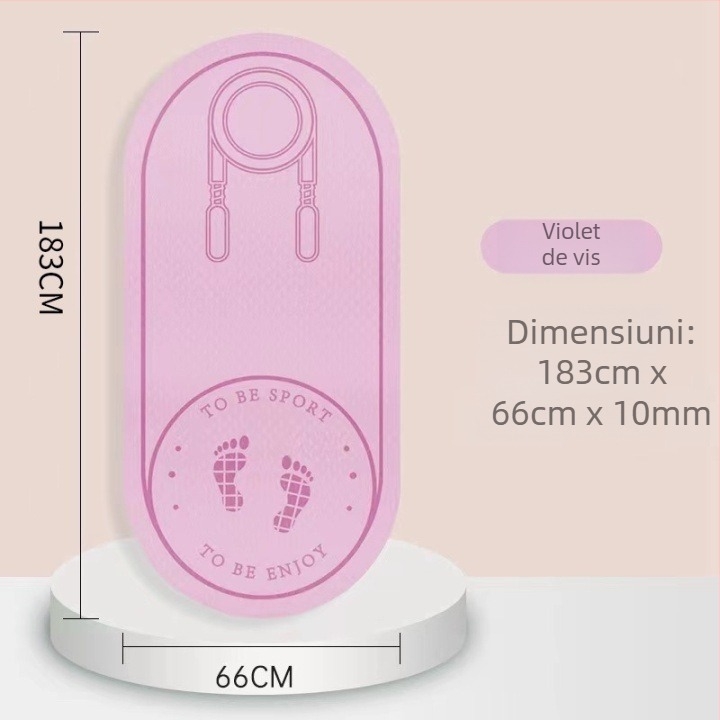 Covoraș pentru sărituri cu coarda, izolare fonică și suprafață antiderapantă, covoraș de yoga din TPE, greutate 500–700 g, grosime 8/10/15 mm